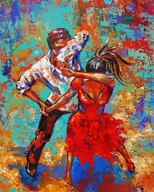 Salsa Couple Dancers Paint By Numbers