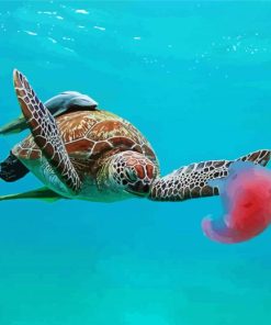 Sea Turtle Swimming Paint By Numbers