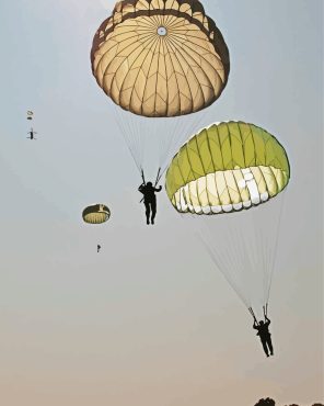 Silhouette Paratroopers Paint By Numbers