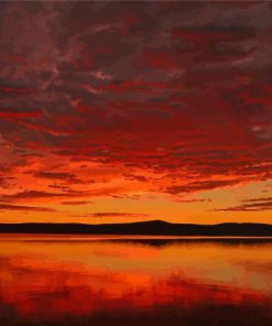 Squam Lake Sunset paint by numbers