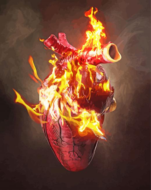 The Burning Heart Paint By Numbers