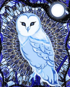 Mystic Blue Owl Paint By Numbers