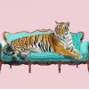 Tiger On Sofa Paint By Numbers