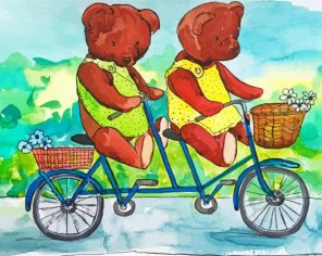Bears On Bikes Paint By Numbers