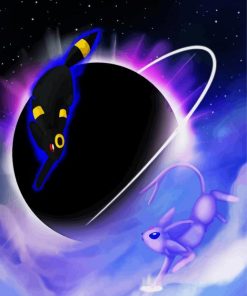 Umbreon And Espeon Art paint by numbers