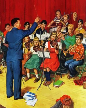 Vintage School Orchestra paint by numbers