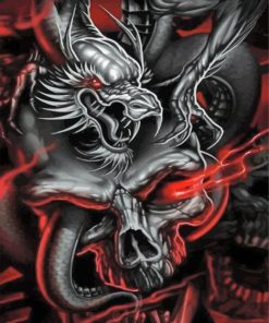 Skull And Dragon Paint By Numbers