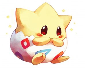 Adorable Togepi paint by numbers