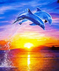 Dolphins At sunset Paint By Numbers
