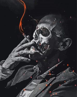 Smoking Skeleton paint by numbers