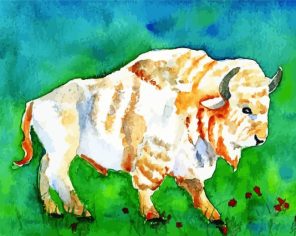 Aesthetic White Bison paint by numbers
