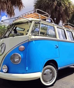 Aesthetic Blue Vanagon Paint by Numbers