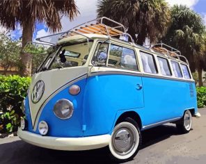 Aesthetic Blue Vanagon Paint by Numbers