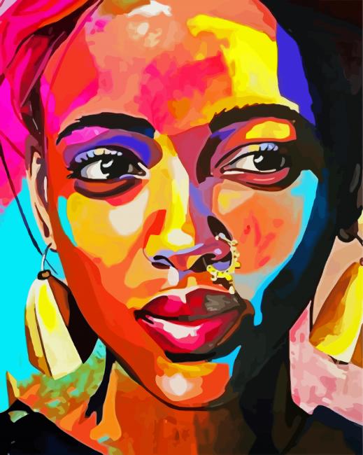 Colorful Afro Girl Paint By Numbers