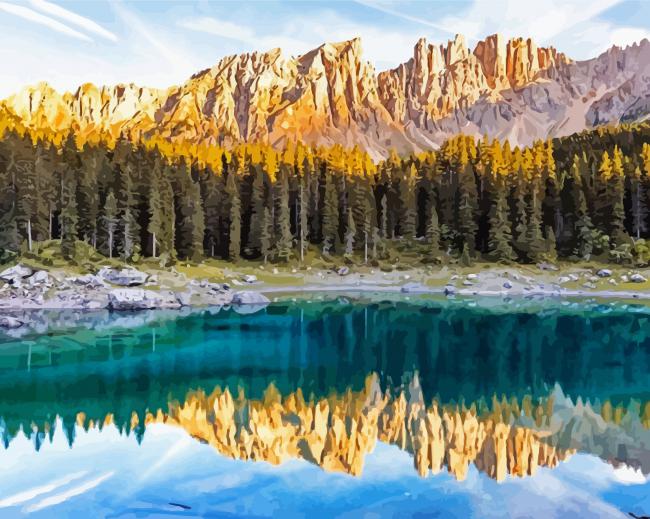 Aesthetic Lake In the Alps Paint By Numbers