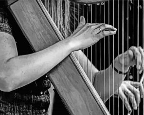 Black And White Harpists paint by numbers