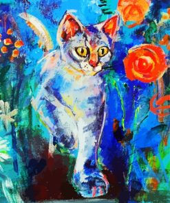 Cat With Flowers Paint by Numbers