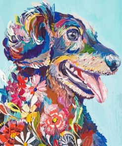 Colorful Dog Splatter paint by numbers
