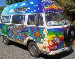 Colorful Skoolie Bus Paint by Numbers
