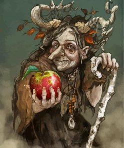 Crone With Apple Paint By Numbers