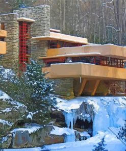 Fallingwaters In Winter Paint By Numbers
