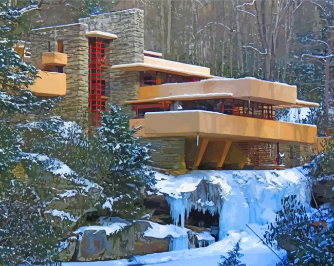 Fallingwaters In Winter Paint By Numbers
