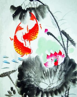 Fish Oriental Art Paint by Numbers