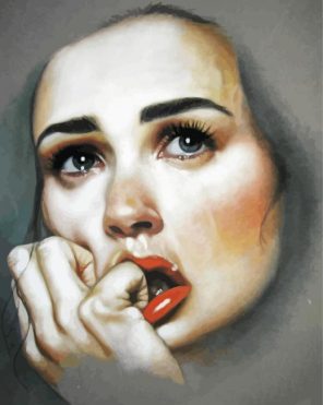 Gorgeous Sad Woman paint by numbers
