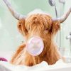 Highland Cow In Bathtub paint by numbers