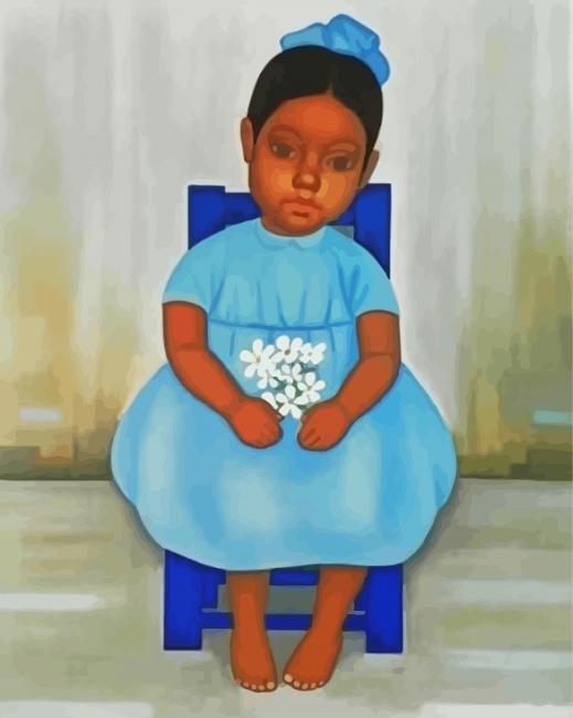Little Girl In Blue paint by numbers