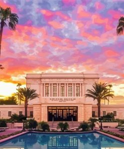 Mesa Temple Sunset paint by numbers