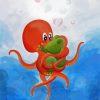 Octopus Kissing Frog Art paint by numbers