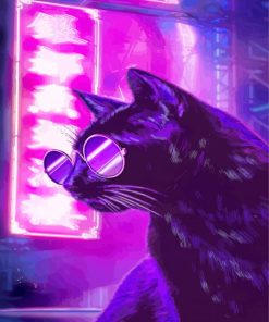 Neon Kitty Paint by Numbers