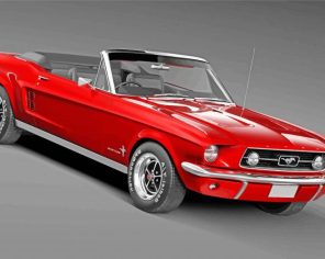 Red Mustang Car Paint By Numbers