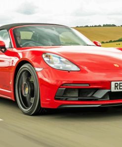 Red Porsche Boxster paint by numbers