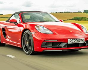 Red Porsche Boxster paint by numbers
