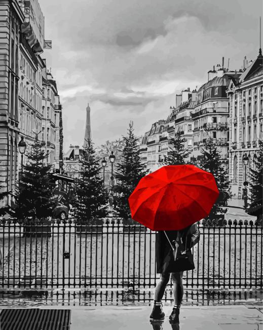 Umbrella In Paris Paint By Numbers