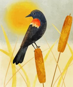 Red Winged Bird paint by numbers
