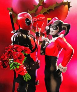 Harley And Deadpool paint by numbers