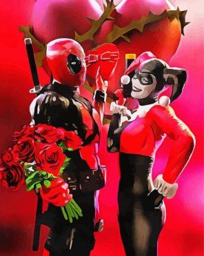 Harley And Deadpool paint by numbers