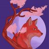 Foxes And Sakura Paint By Numbers
