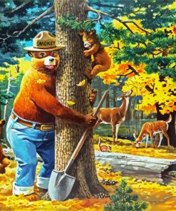 Smokey Bear Forest Paint By Numbers