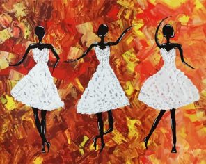Three Girls Dancing paint by numbers