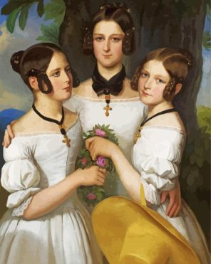 Three Girls paint by numbers