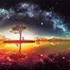 Trees And Galaxy Paint By Paintings