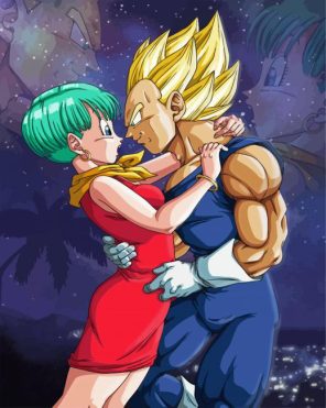 Vegeta And Bulma Paint by Numbers