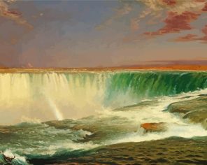 Waterfall Frederic Church paint by numbers