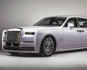White Roll Royce Paint By Numbers