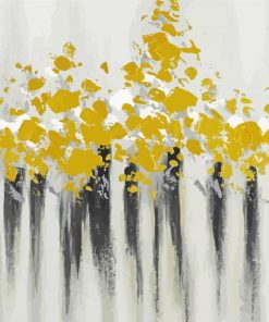 Abstract Gold Flowers paint by numbers