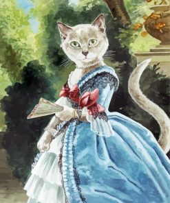 Adorable Cat In Dress Paint By Numbers